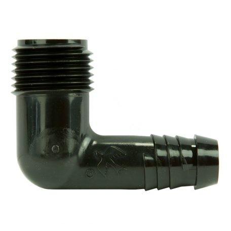 HU szórófejbekötő könyök HSBE 16mm x 1/2 fekete,