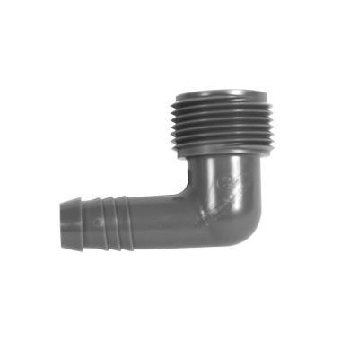 HU szórófejbekötő könyök HSBE 16mm x 3/4 fekete,